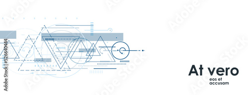 Connect triangle cover design. Dotted lines and circles polygonal triangles illustration. Vector background