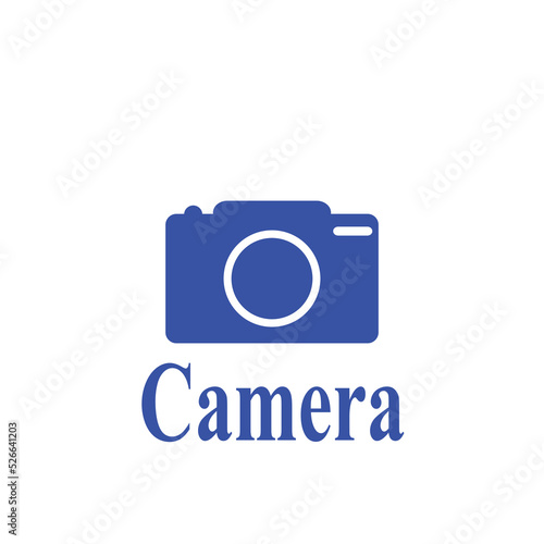 Camera flat icon sticker white background