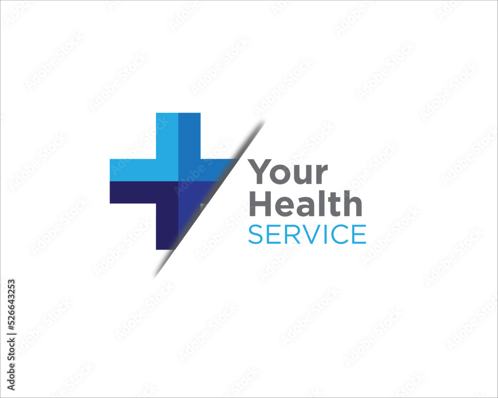Obraz premium cross health service for medical service and hospital logo designs and clinic service