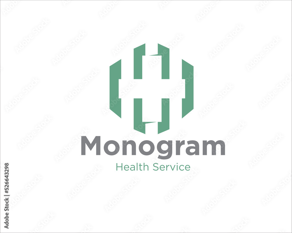 Obraz premium monogram health cross logo designs simple modern for medical service