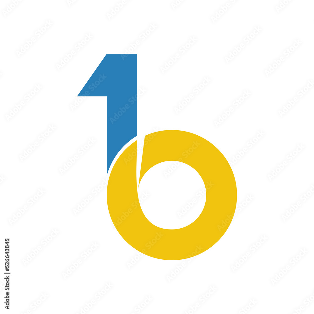 cool number 10 logo with flat design vector cool number 10 logo with flat design vector