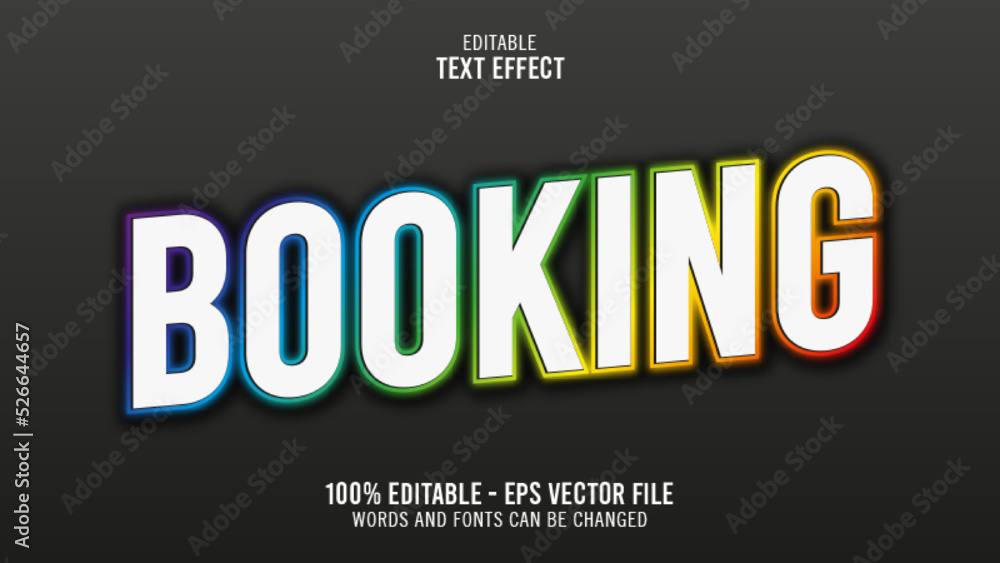 Obraz premium 3d booking editable text effect style