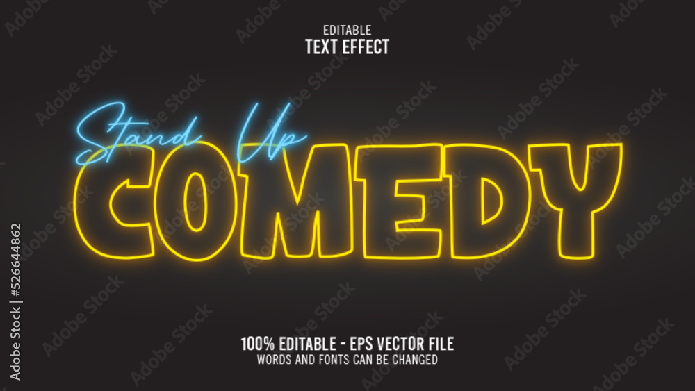 Obraz premium 3d comedy editable text effect style