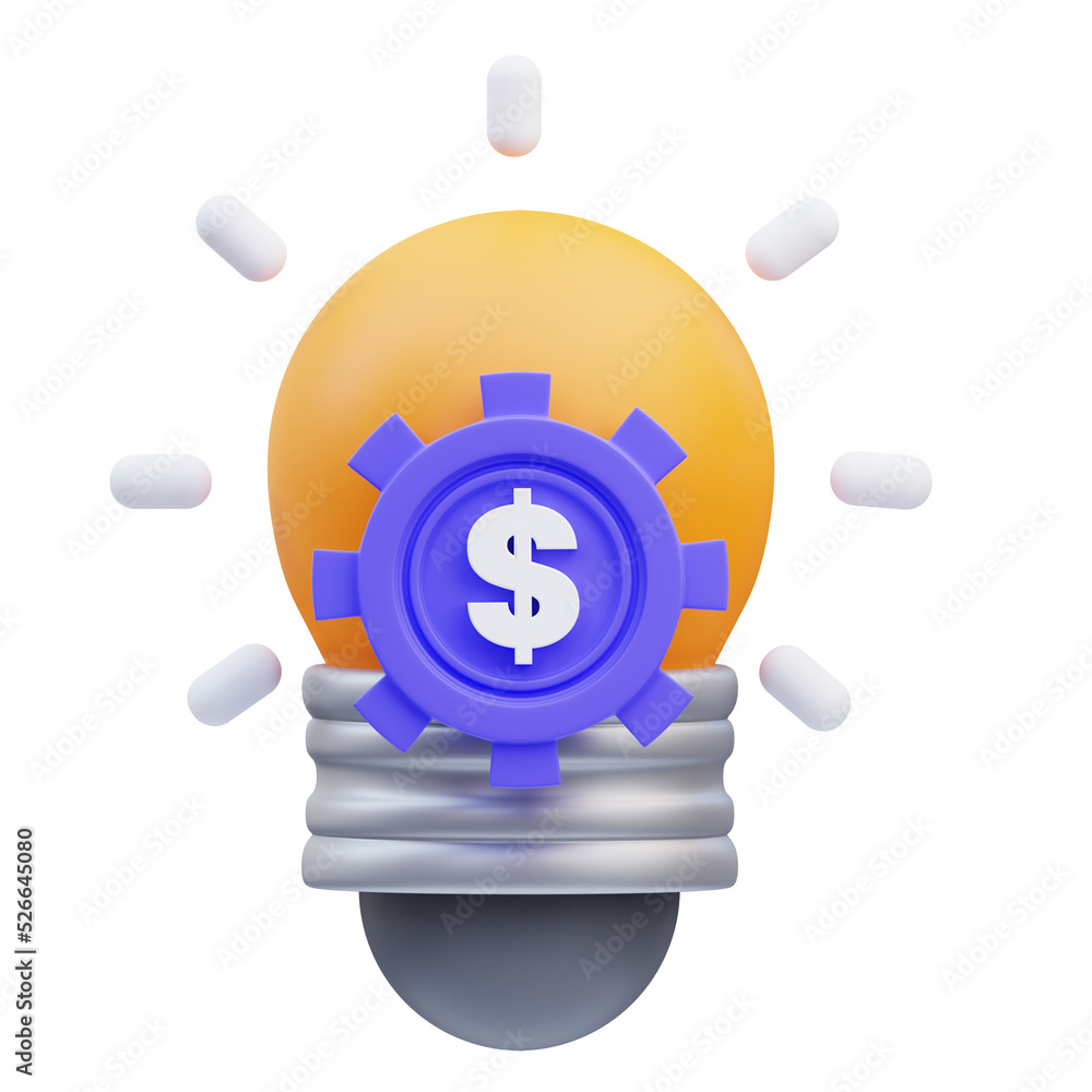 3d rendering of marketing idea light bulb icon illustration 3d rendering of marketing idea light bulb icon illustration