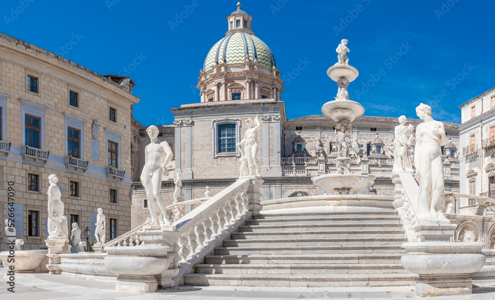 Vue du centre historique de Palerme, Sicile.	
