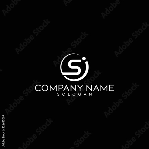 Simple Elegant Letter SI  Logo Design. Unique abstract S modern vector SI logo design