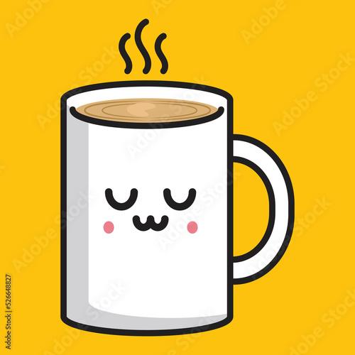 Glass Coffee Cute Kawaii Emoticon