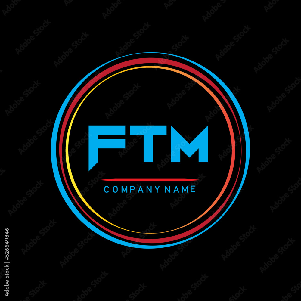F T M.FTM Simple Logo For Company,FTM T-shirt Logo Design,FTM Letter