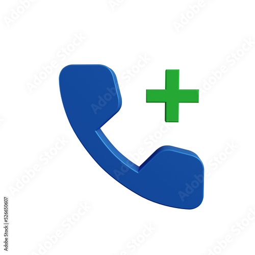 Emergency call icon isolated. Medical, Healthcare 3D illustration rendering.