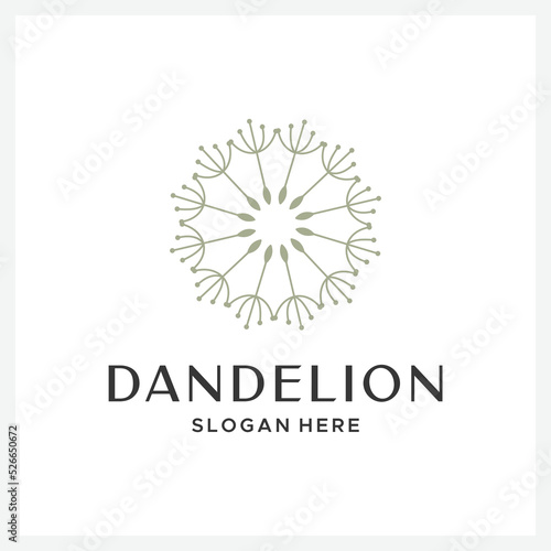 geometric dandelion logo design illustration