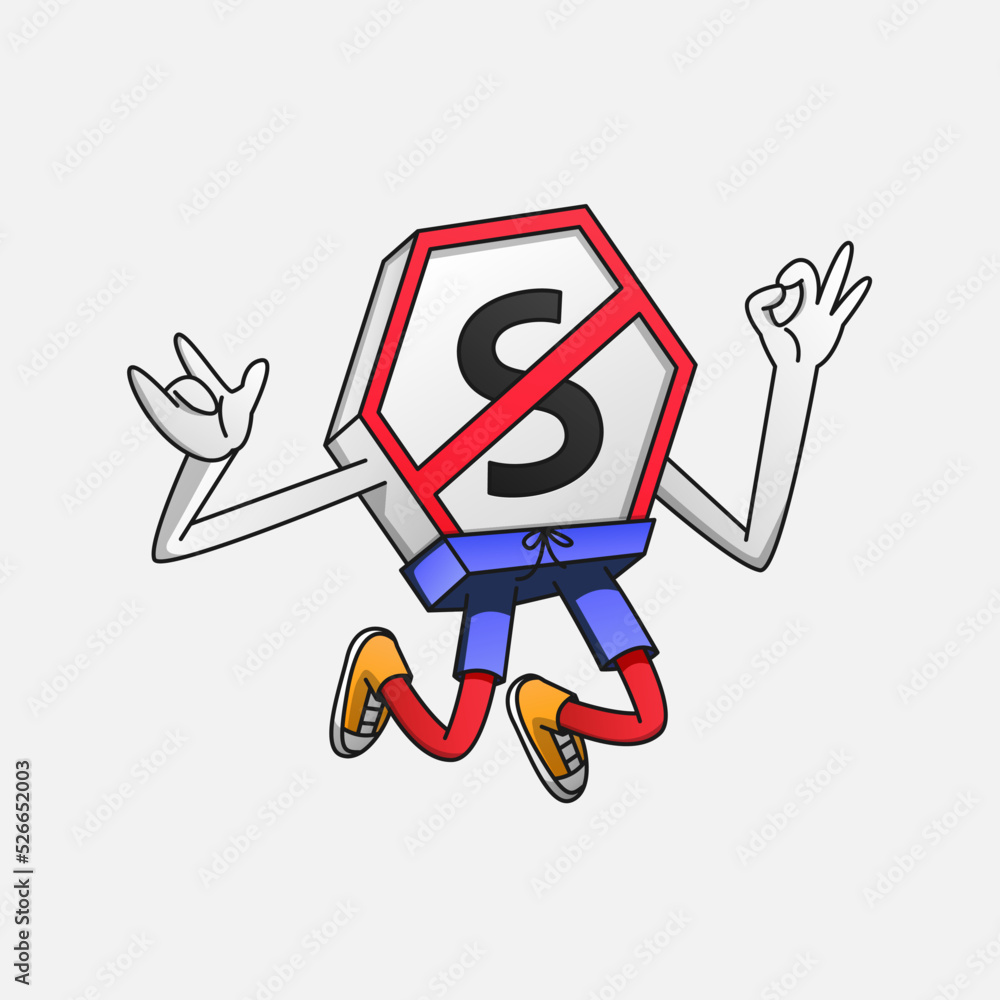 Don't stop icon cartoon character illustration design