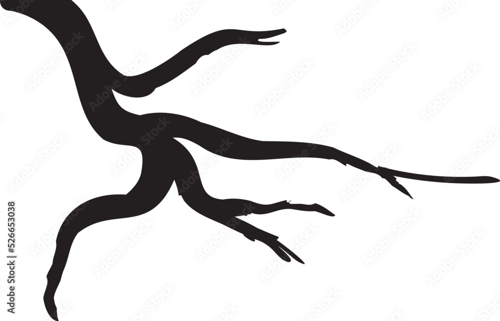 Dead Creepy Tree Branch Silhouette - Vector Illustration Stock Vector ...