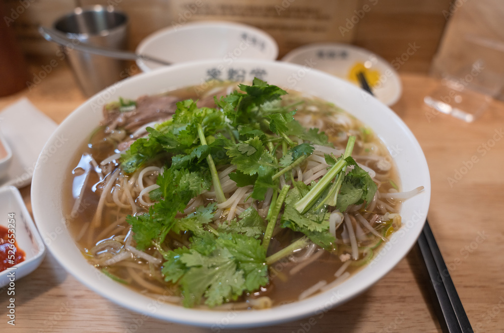 Rice noodles with clean soup