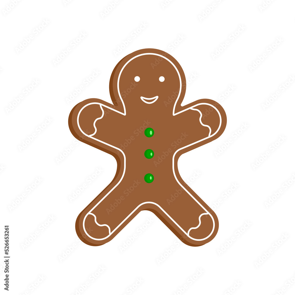 Obraz premium Gingerbread man cookie isolated on white background