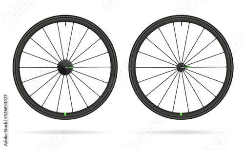 Vector illustration, bicycle wheels, road rims