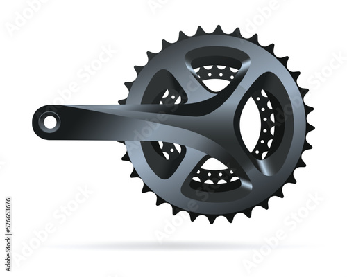 Vector illustration, road sport bike crankset system