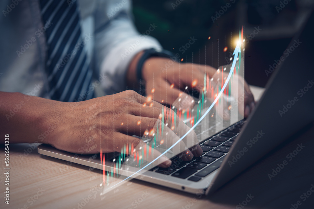 Finance stock market trading investment forex exchange diagram chart analysis digital report technology business concept.Business man using computer laptop. Finance stock market trading investment forex exchange diagram chart analysis digital report technology business concept.Business man using computer laptop.