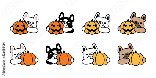 dog vector french bulldog pumpkin halloween icon jack o lantern puppy head pet character cartoon symbol tattoo stamp scarf illustration clip art isolated design