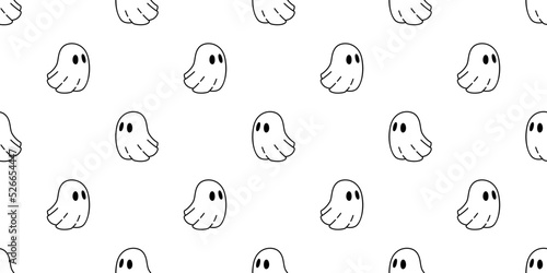 Ghost seamless pattern spooky Halloween vector scarf isolated tile background repeat wallpaper cartoon devil evil gift wrapping paper illustration doodle design