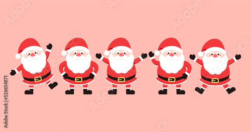 Cute Santa claus cartoon vector. Merry Christmas and happy new year greeting poster. Holiday cartoon character.