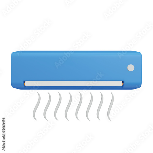 Air conditioner 3d rendering isometric icon.