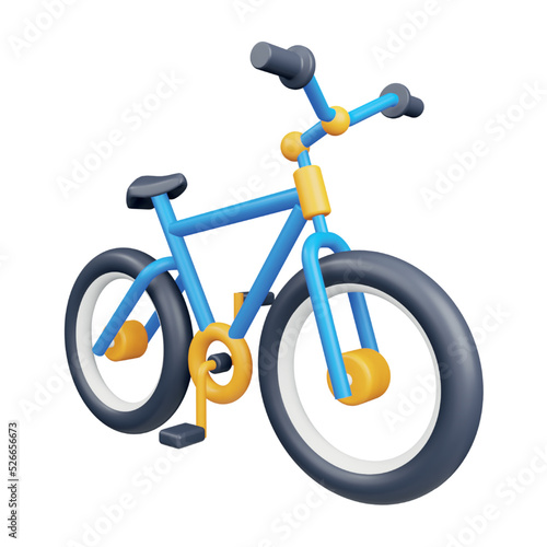 Bicycle 3d rendering isometric icon.