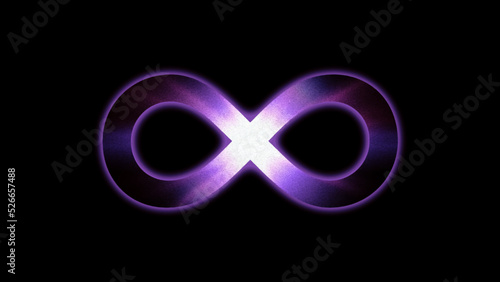 Perpetuity purple vector symbol on black isolated background