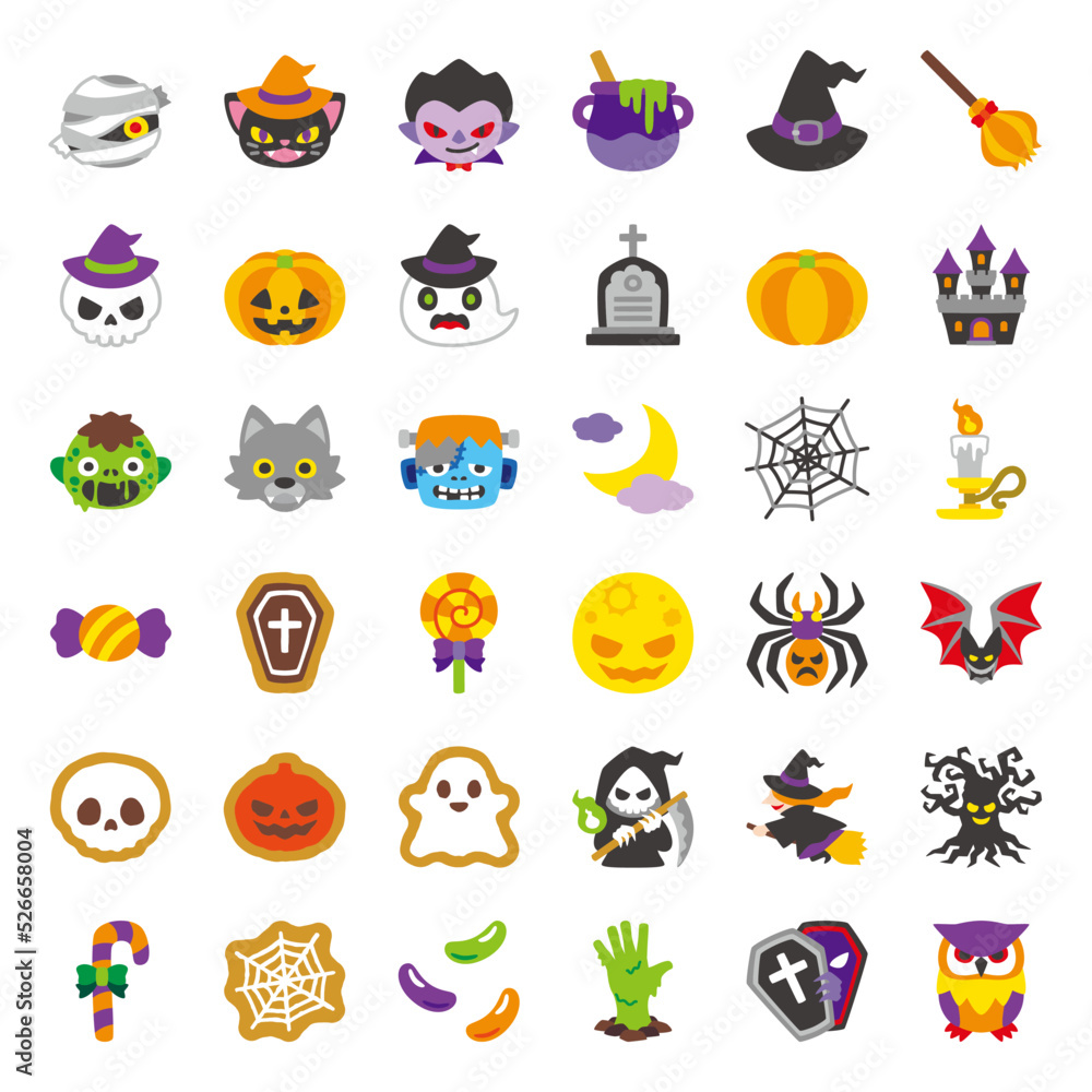 Fototapeta premium ハロウィン セット カラー
