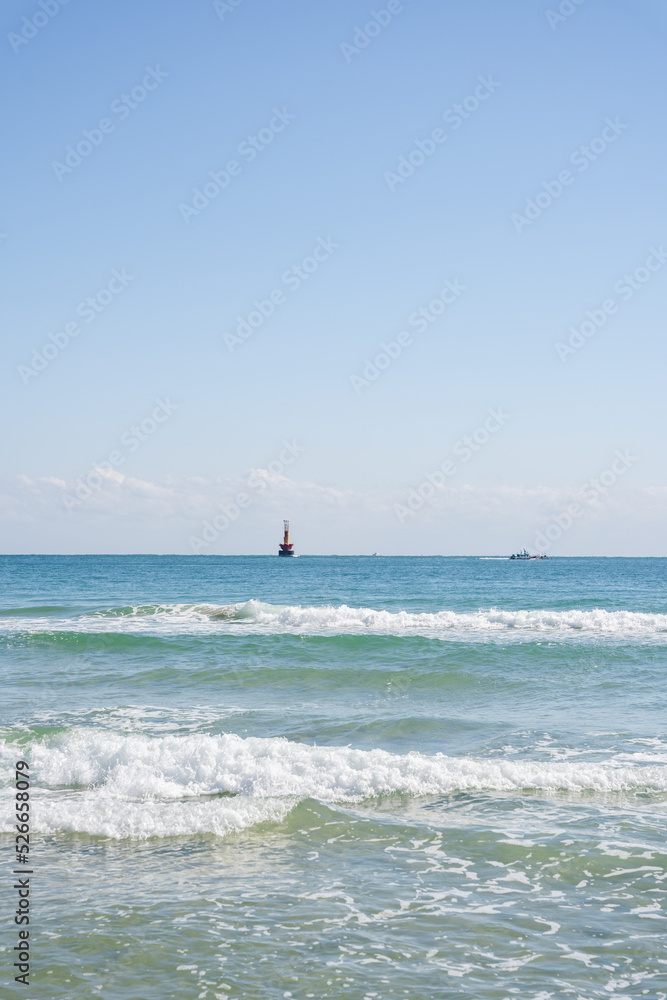 kite surfing on the beach