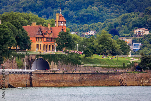 Palacio Miramar across La Concha bay in San Sebastian, Basque Country, Spain photo