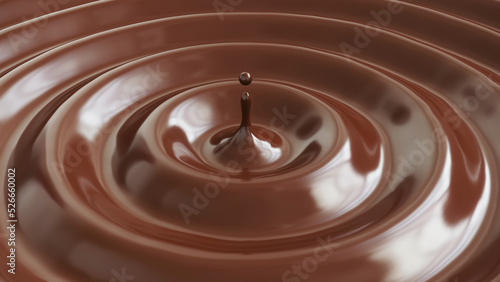 Extreme Closeup chocolate Milk cream droplet clean ripple. texture concept for food and drink , cosmetics concept idea. 3d render. Selective focus.