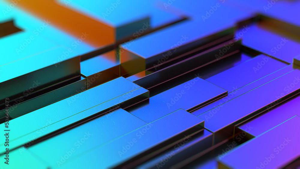 Abstract moving metallic shapes 3d Abstract moving metallic shapes 3d