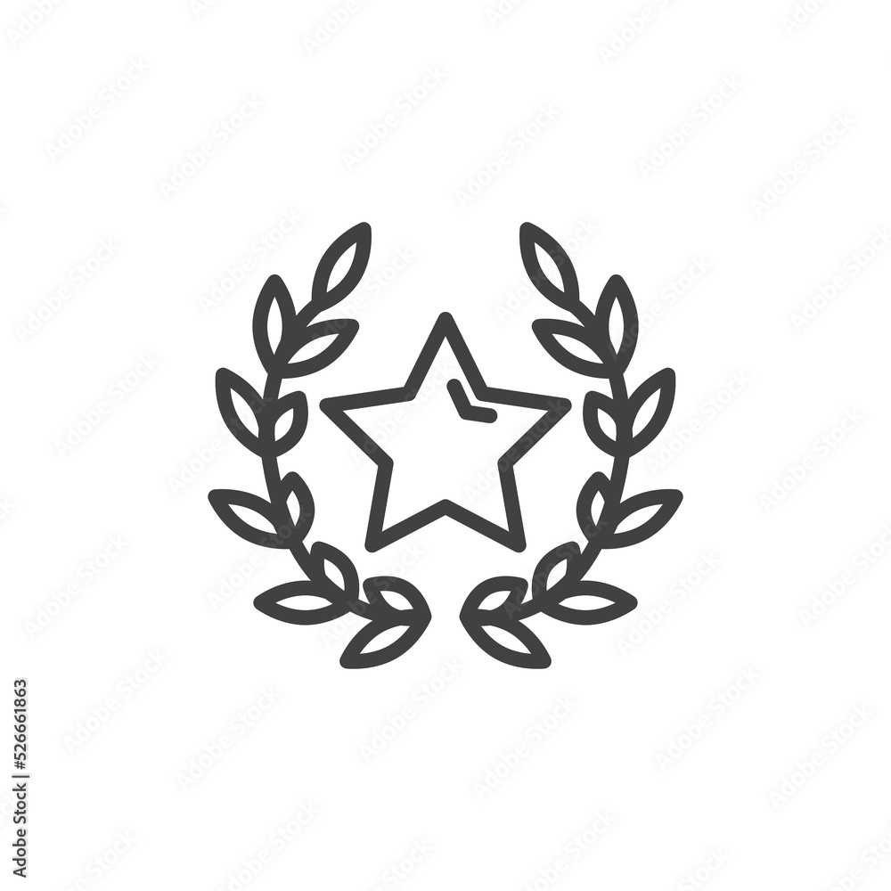 Obraz premium Trophy wreath line icon