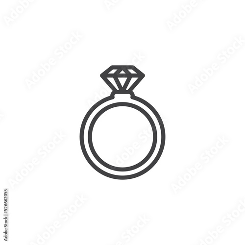 Diamond ring line icon
