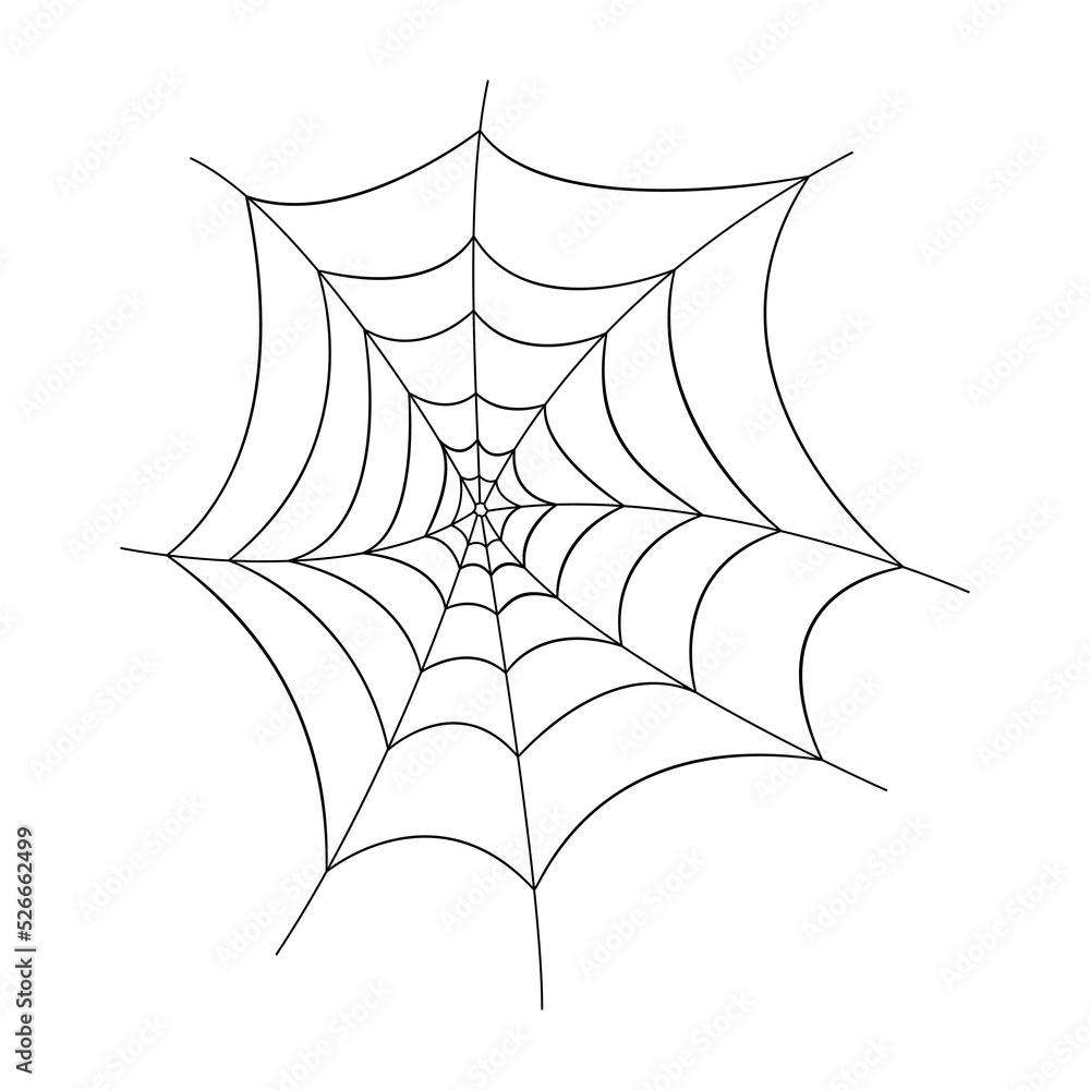 Fototapeta premium Silhouette of a spider web. Vector illustration of Halloween, design element.