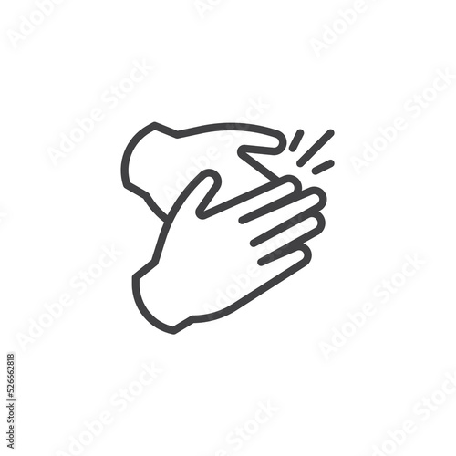 Applause hands clap line icon
