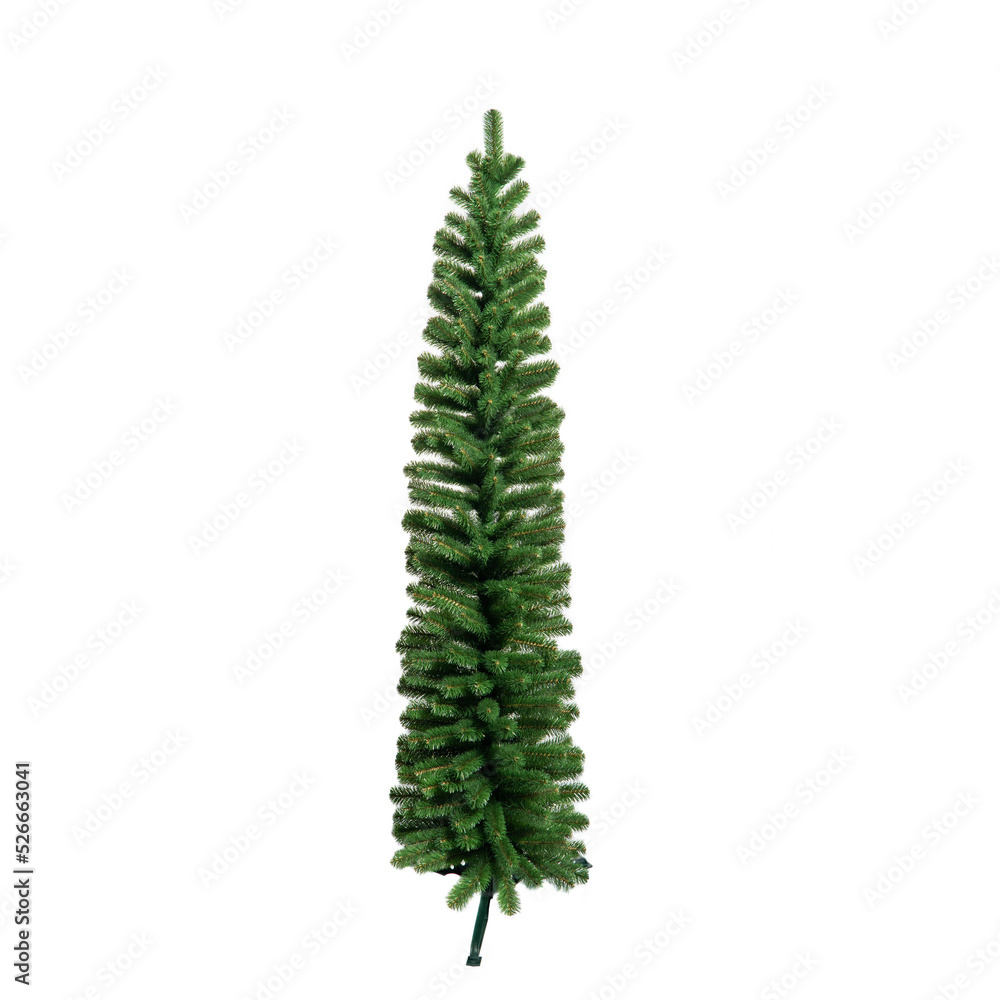 Unadorned Christmas tree isolated on white Unadorned Christmas tree isolated on white