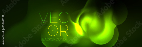 Glowing neon lights abstract shapes composition. Magic energy concept. Template for wallpaper, banner, background or landing © antishock