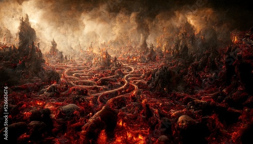 Fotografie, Tablou illustrative representation of the hell