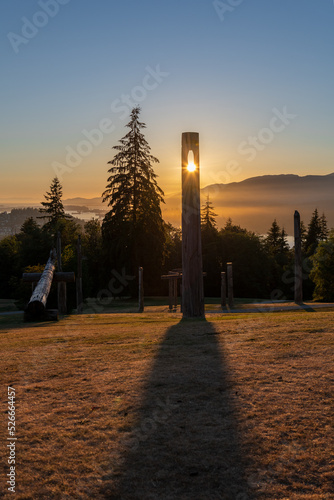 Kamui Mintara, Playground of Gods - indigenous sculptures at Burnaby Mountain, Canada photo