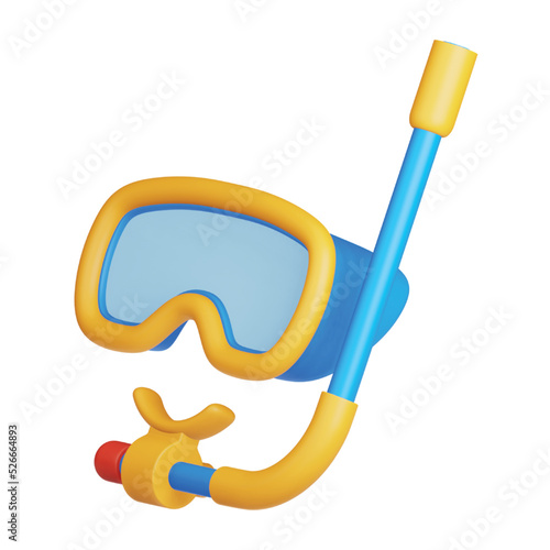 Diving glasses 3d rendering isometric icon.