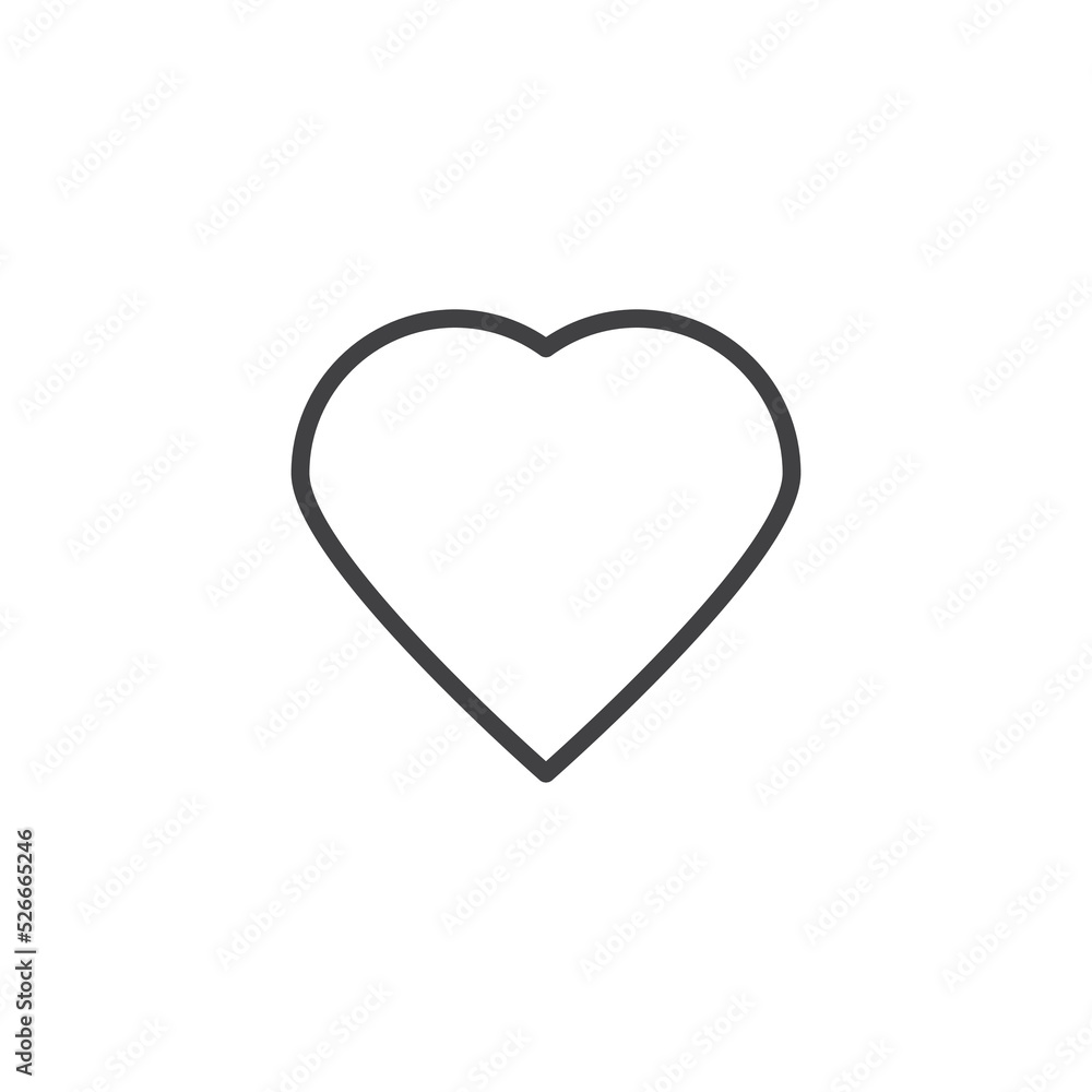 Heart shape line icon