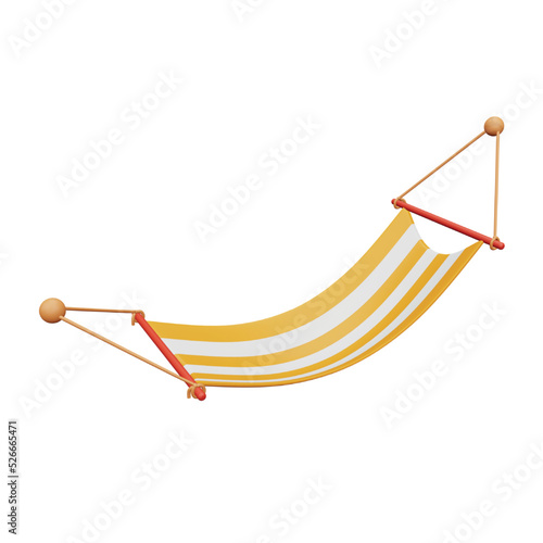 Hammock 3d rendering isometric icon.