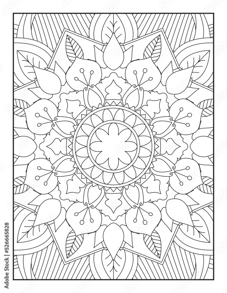 Mandala Coloring Page. Coloring Page Stock Vector | Adobe Stock
