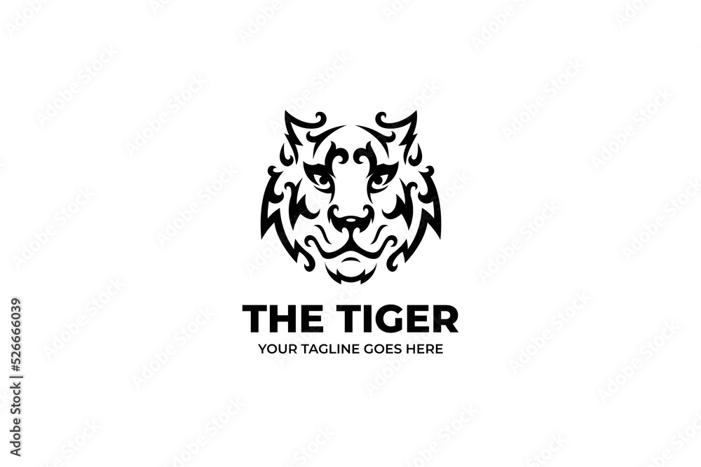 Minimalist Tiger Head Logo Template Minimalist Tiger Head Logo Template