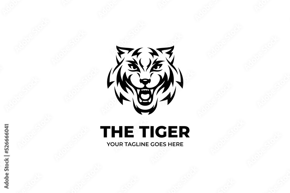 Tiger Head Monochrome Logo Template Tiger Head Monochrome Logo Template
