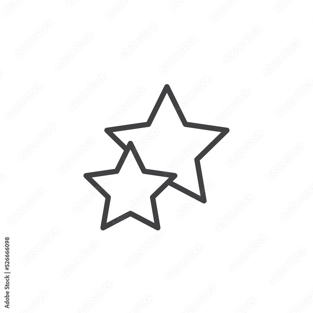 Two stars line icon Two stars line icon