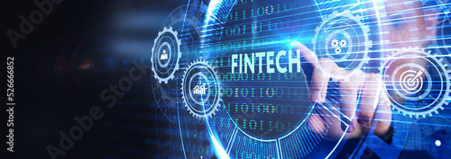 Fintech Financial technology digital money online banking business finance concept.