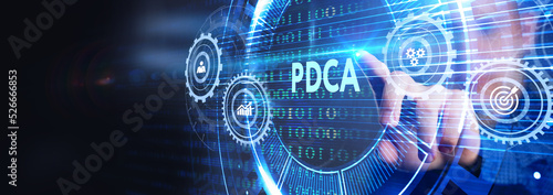 PDCA Plan Do Act Check Business technology concept. Technology, Internet and network concept. © putilov_denis