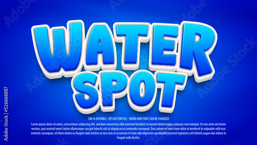 Water 3d editable text effect template